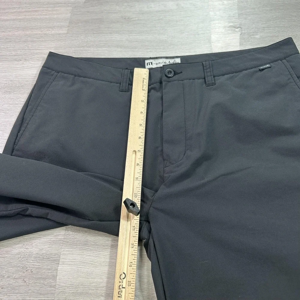 Travis Mathew Pants Mens 38x31 Black Microfiber Regular Fit Chino Golf Casual